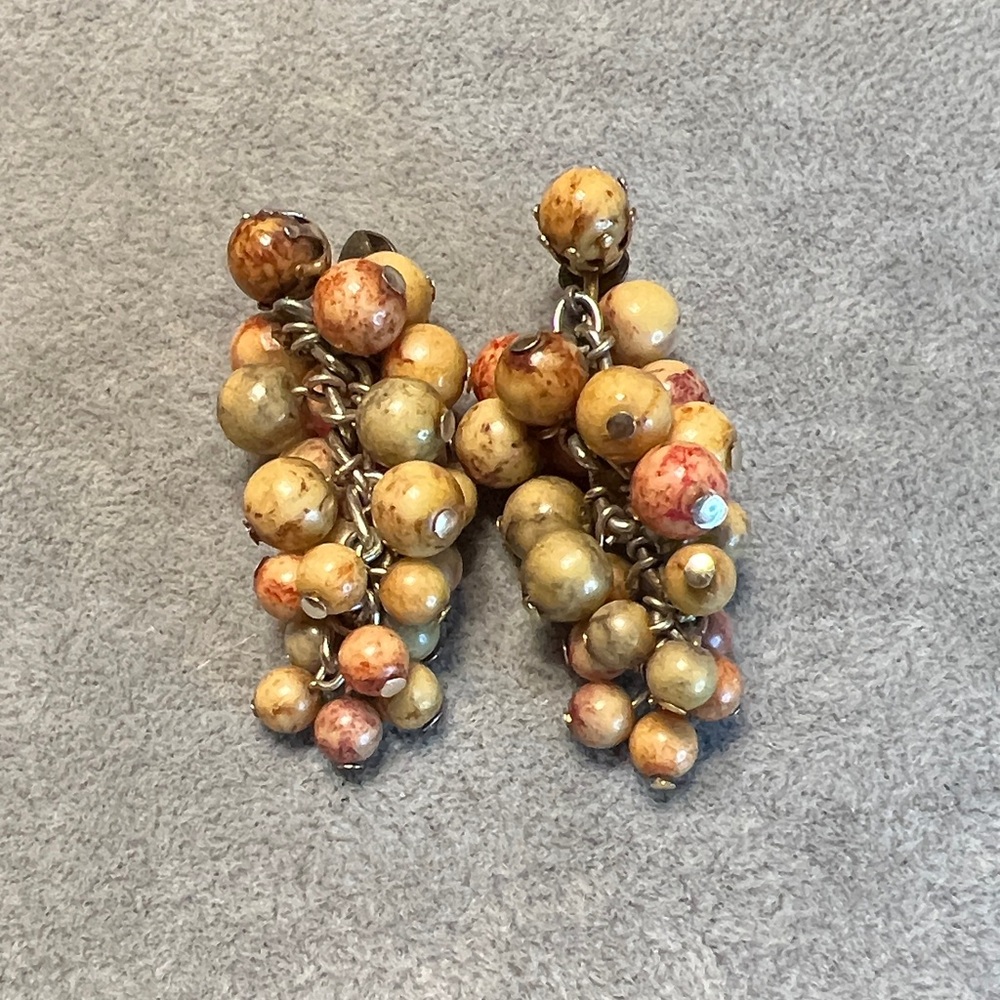 Hong Kong Beaded Cluster Earrings